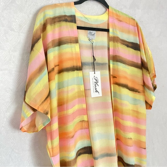 Revolve Plush NWT Apparel Sunset Kimono Women XS Multicolor Stripe Swim Cover Up - Picture 3 of 8